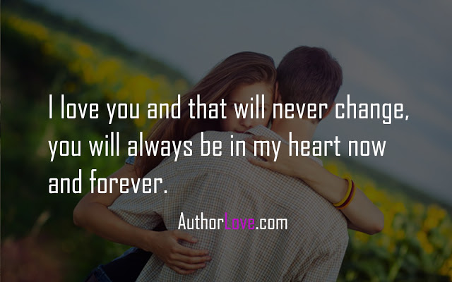 I love you and that will never change, you will always be in my heart now and forever.