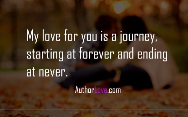 My love for you is a journey, starting at forever and ending at never ...