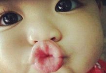 Kiss faces of super-duper cute babies