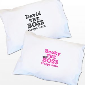 Personalised The Boss pillow cases