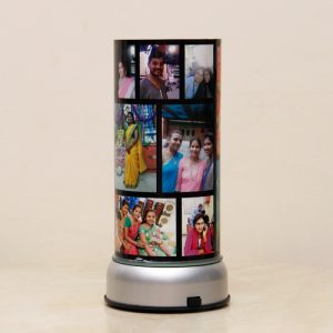 Personalized revolving photo lamp