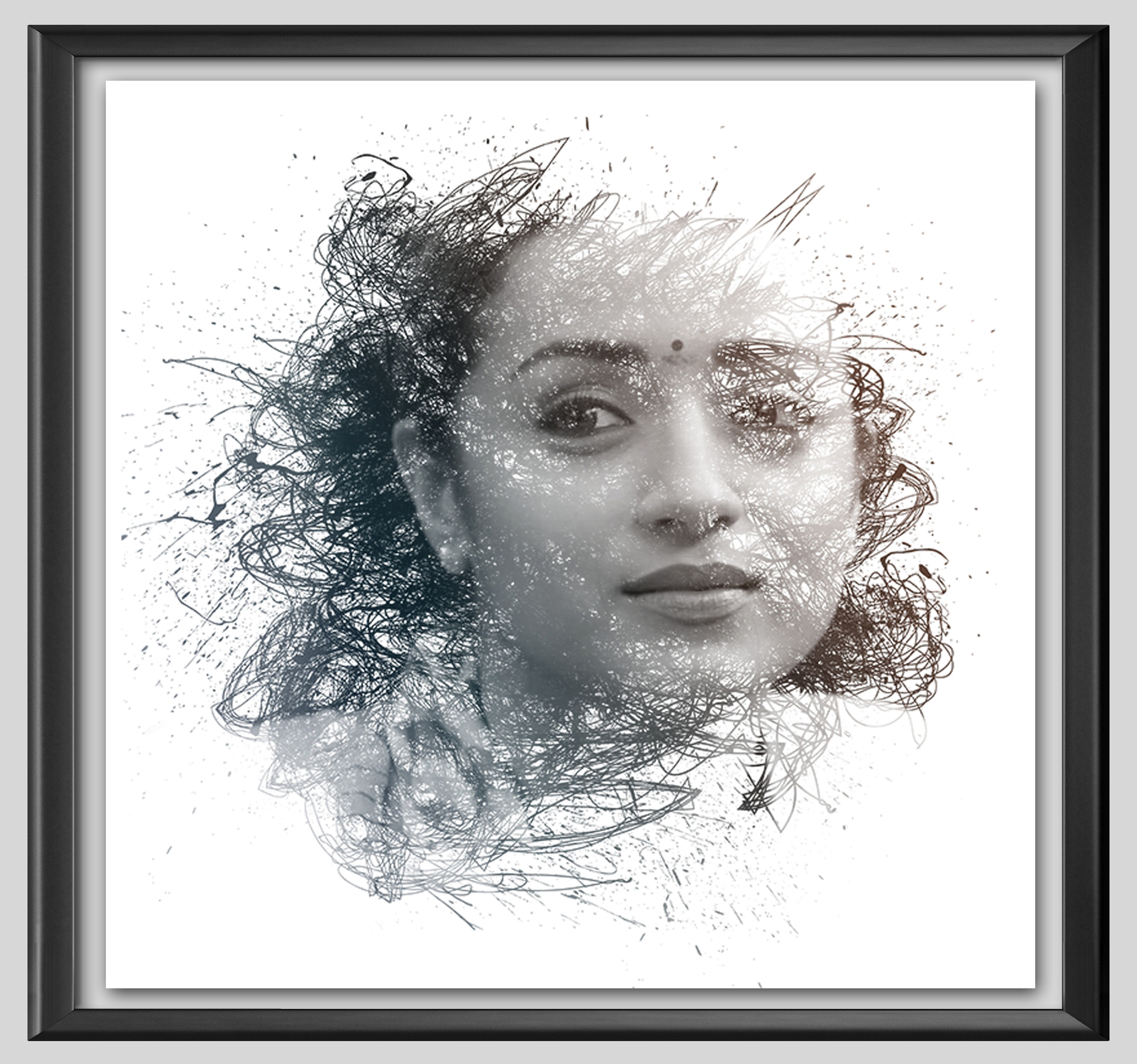 Small romantic drawings Photo frame effect